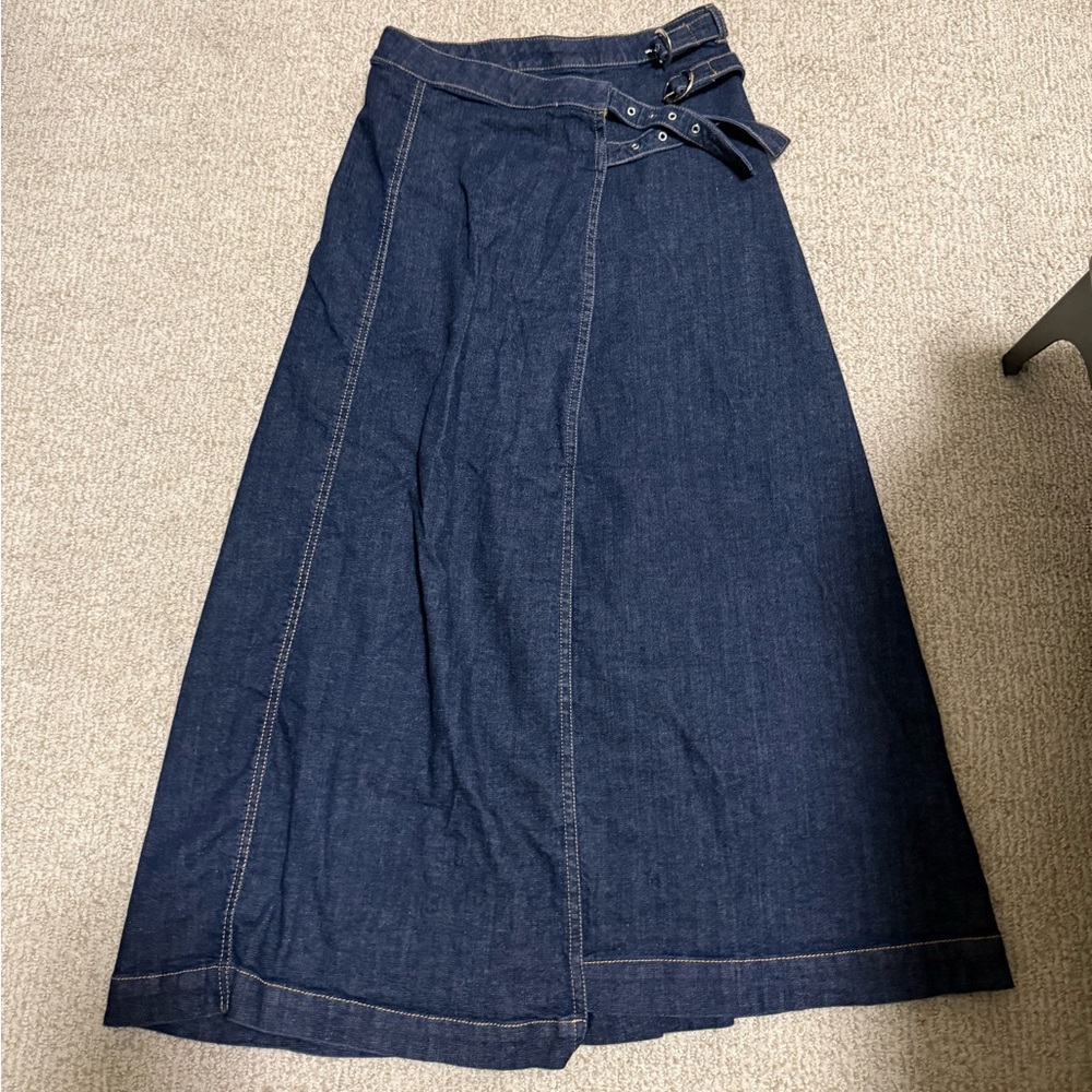 Zara Dark Blue Midi Skirt